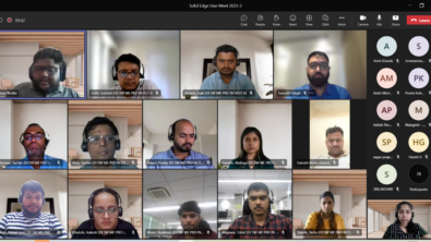 Attendees in a Microsoft Teams meeting virtually participating in the Solid Edge User Meet 2023.2